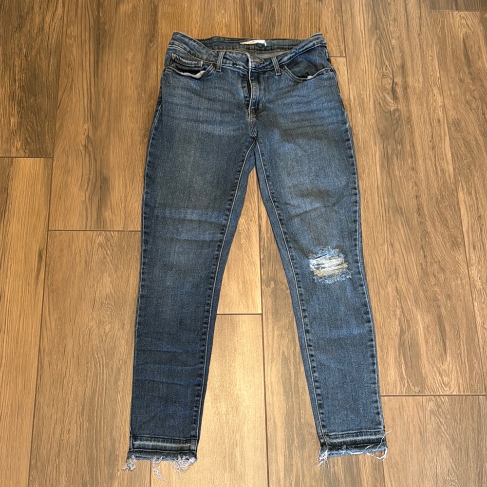 Classic Blue Distressed Women's Jeans